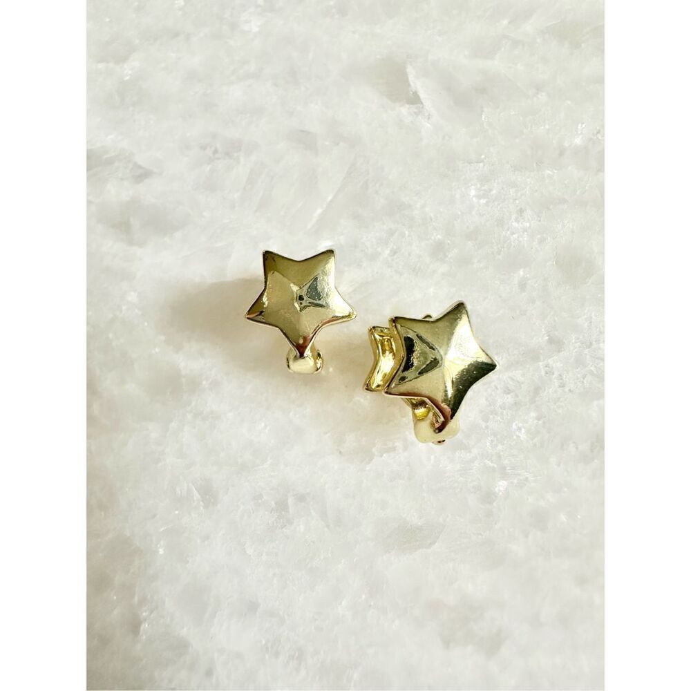Gold Star stud dangle earrings 
